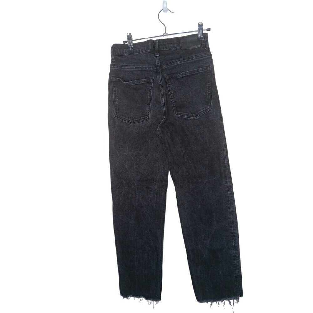 Everlane The Way High Jean Organic Cotton Sz 25 Cropped Black Denim Straight Leg - Picture 3 of 10